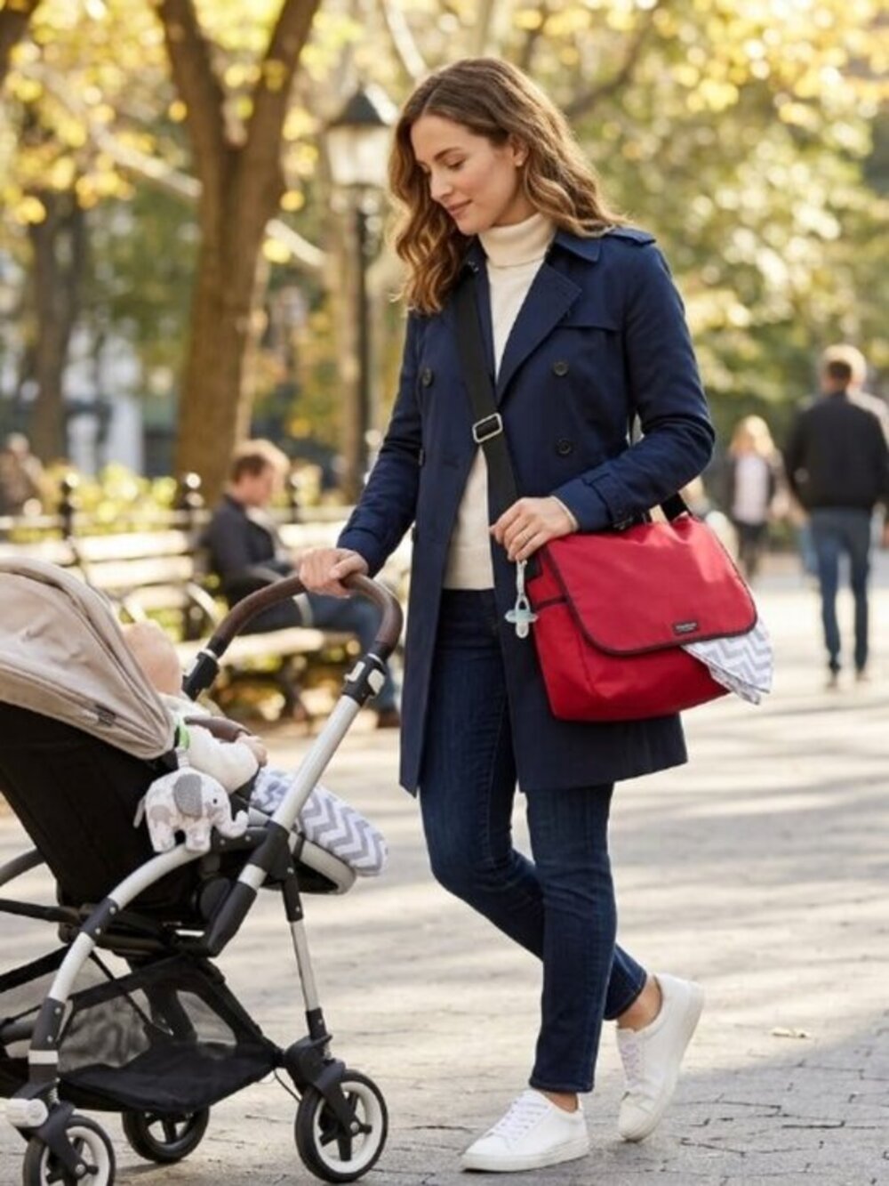 EUC Kate Spade New York Red Nylon Large Messenger Laptop Baby Bag